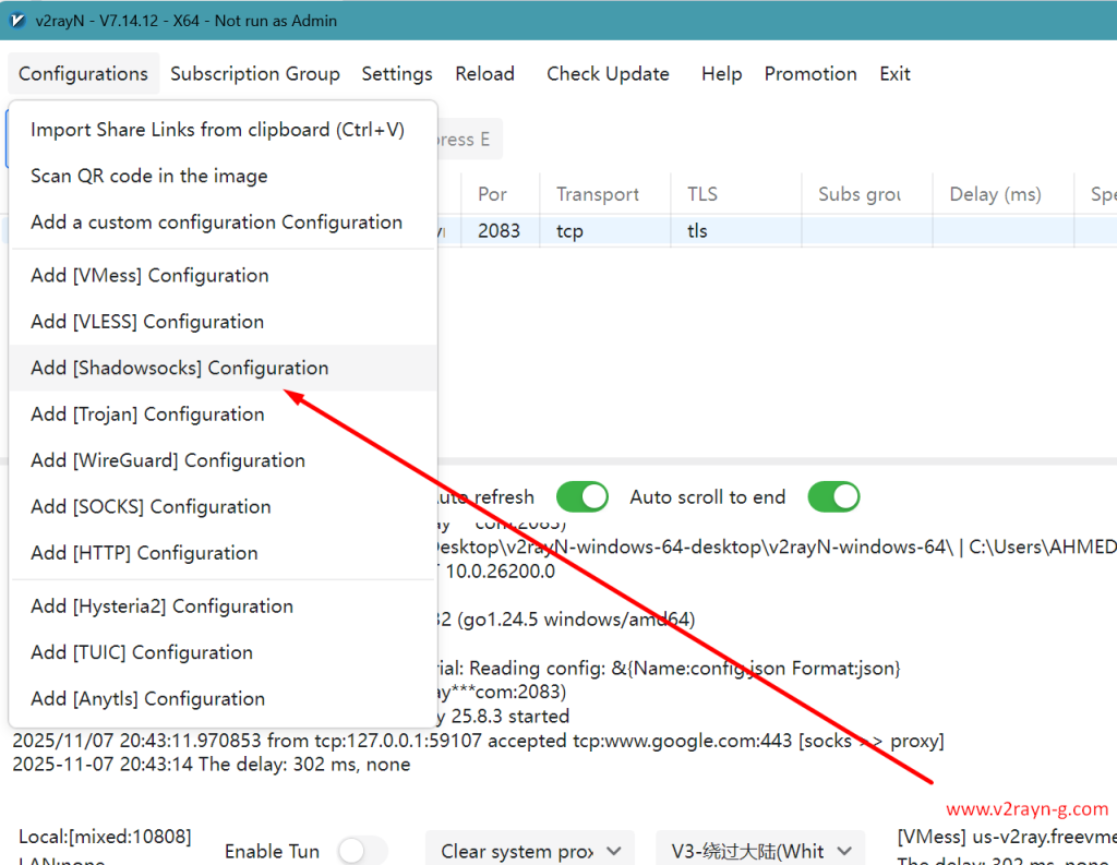 Adding Shadowsocks Server
