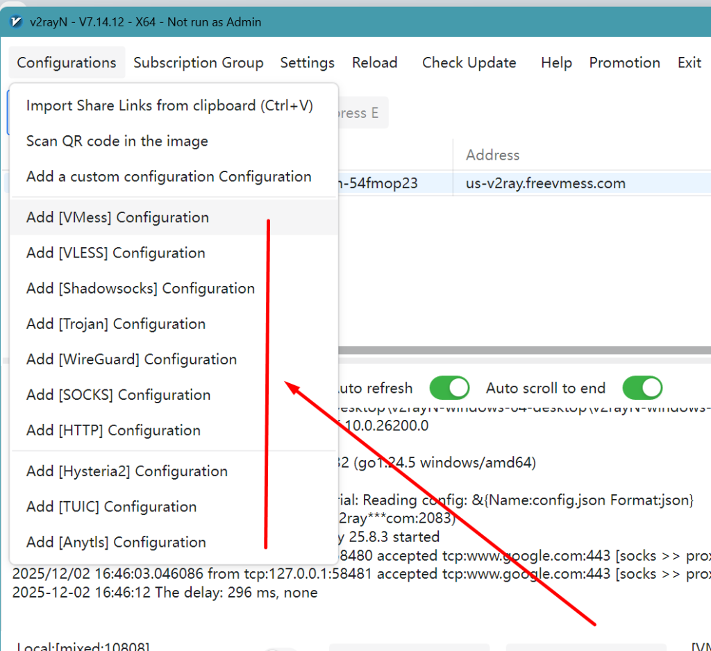 Add Server Manually